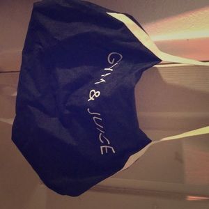 Gym and juice denim fashioned bag with zippers